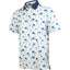 White Blue Palm Men’s Performance Golf Polo