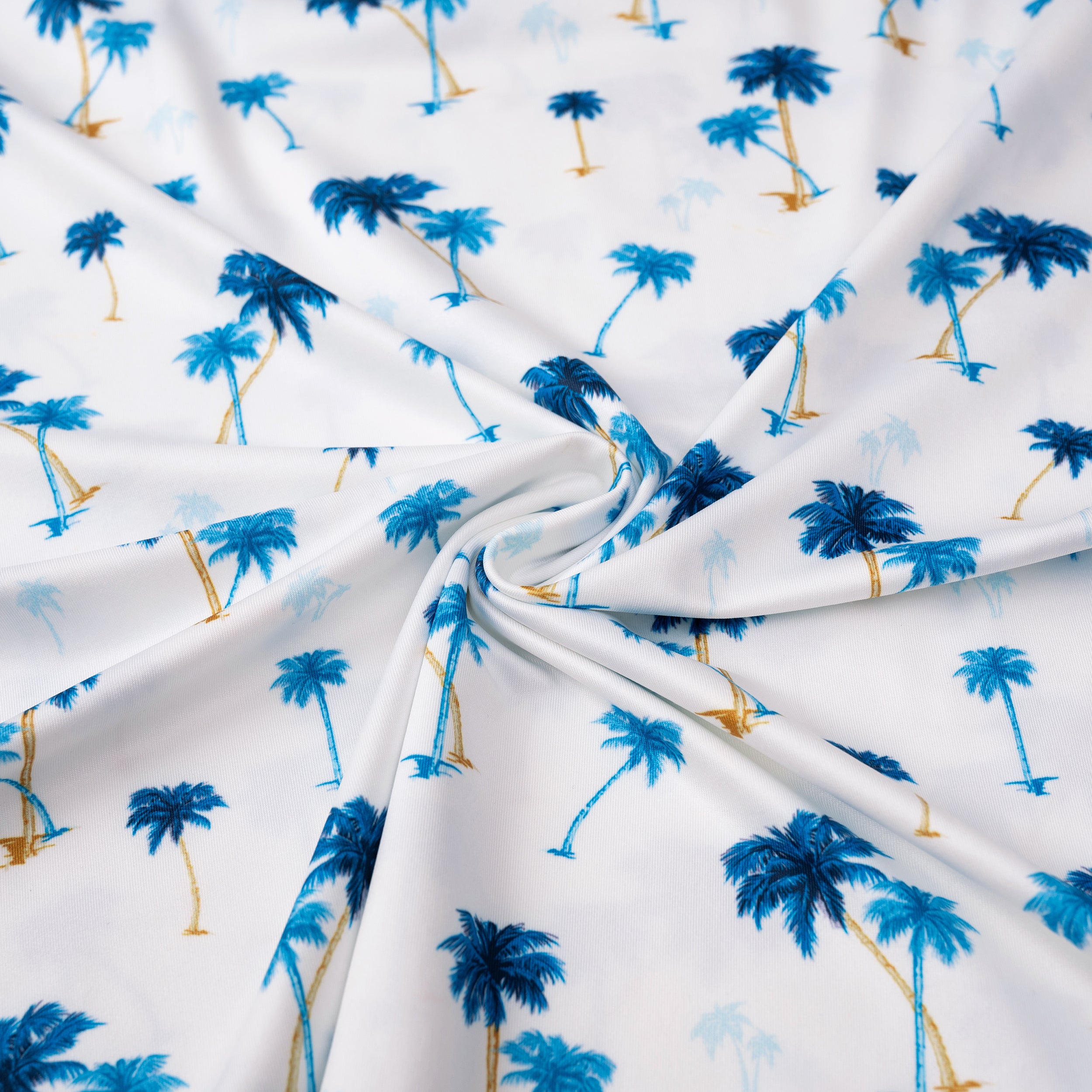 White Blue Palm Men’s Performance Golf Polo