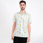 White Sailboat Palm Men’s Performance Golf Polo