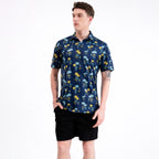 Navy Sailboat Palm Men’s Performance Golf Polo