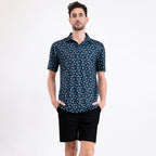 Midnight Tropical Pineapple Men’s Performance Golf Polo
