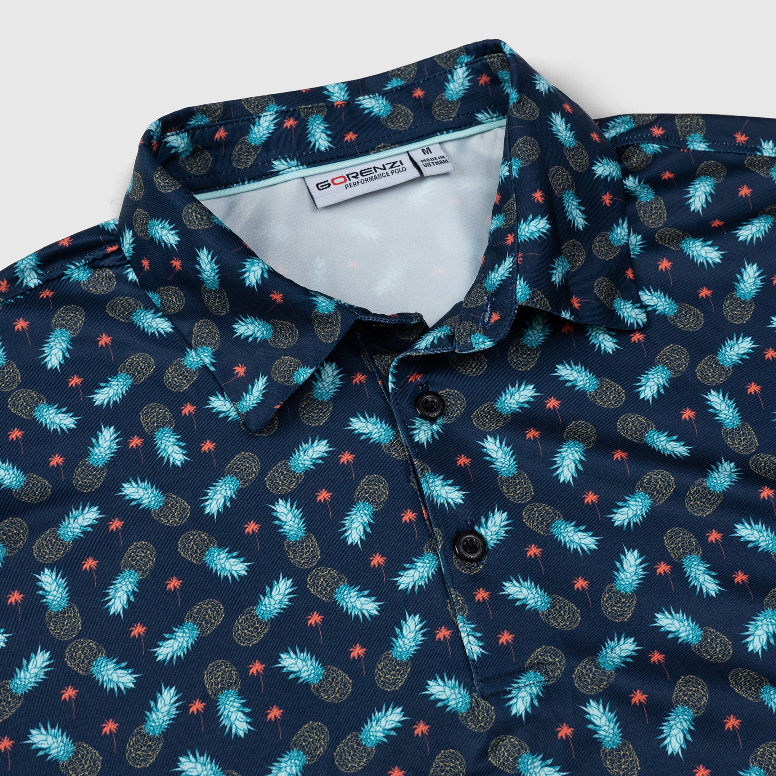 Midnight Tropical Pineapple Men’s Performance Golf Polo