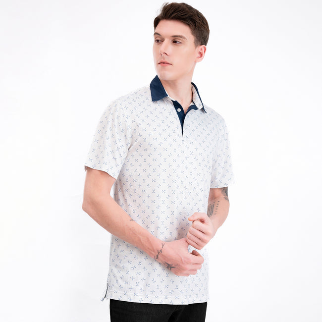 White Golf Club 01 Performance Polo Golf Shirts for Men Main Image