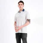 Navy Classic Print Men’s Performance Golf Polo