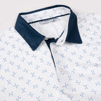 Navy Classic Print Men’s Performance Golf Polo