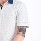 Navy Classic Print Men’s Performance Golf Polo