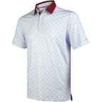 Burgundy Classic Print Men’s Performance Golf Polo