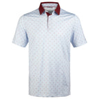 Burgundy Classic Print Men’s Performance Golf Polo