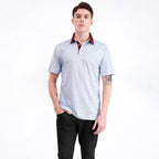 Burgundy Classic Print Men’s Performance Golf Polo