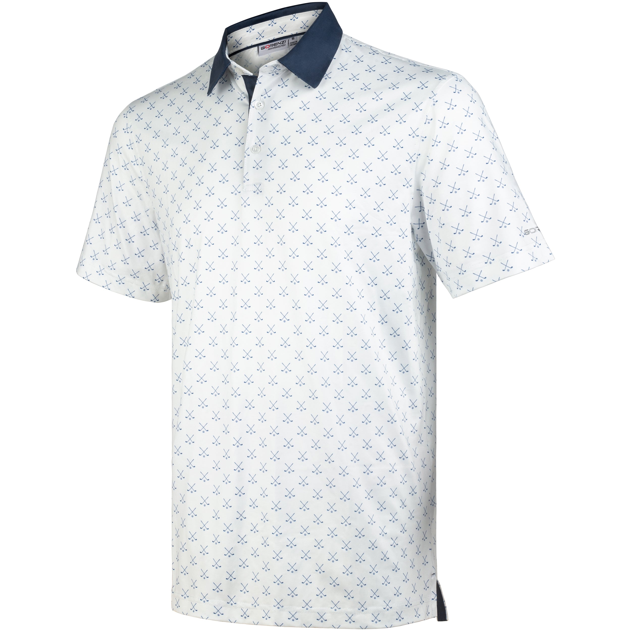 White Golf Club 02 Performance Polo Golf Shirts for Men