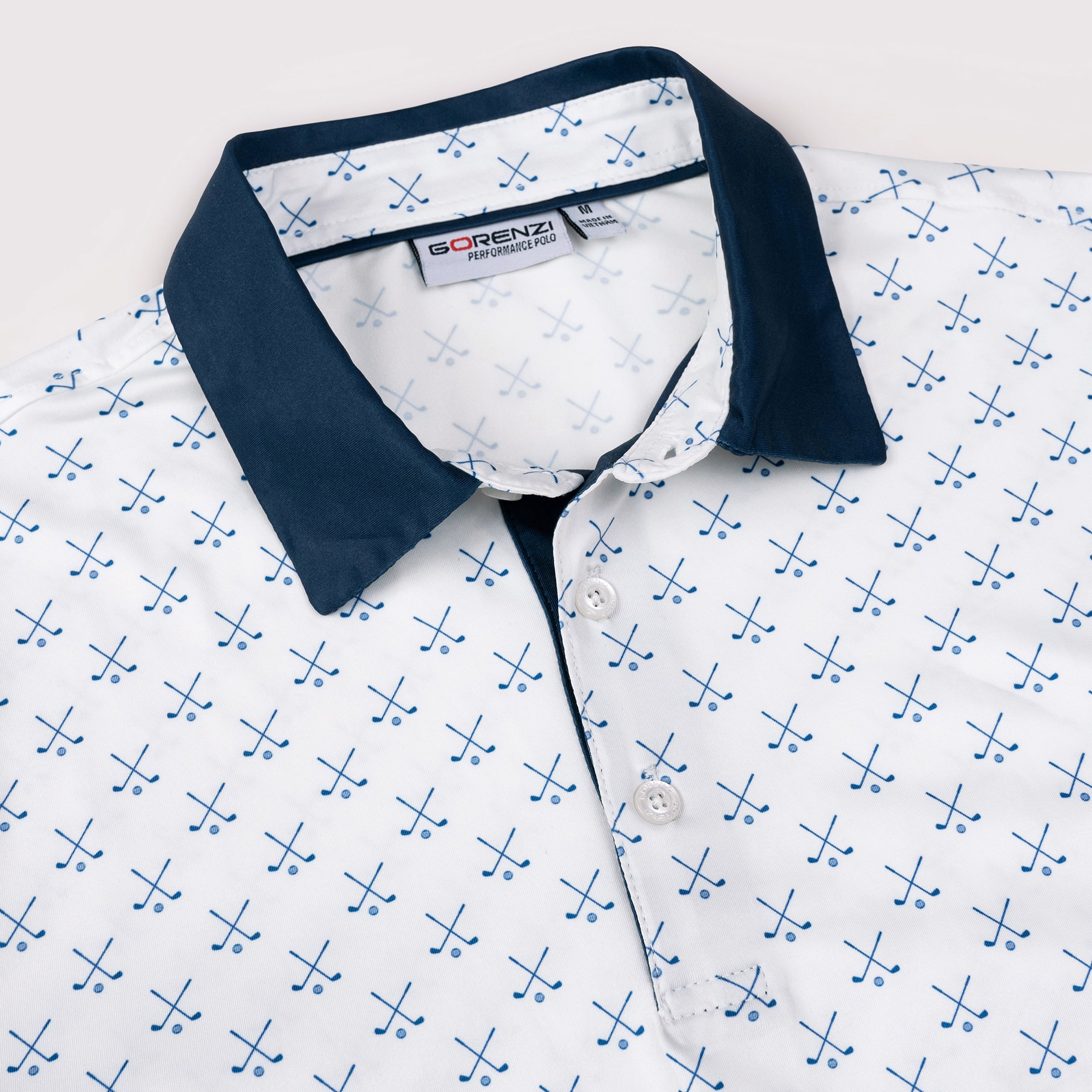 White Golf Club 02 Performance Polo Golf Shirts for Men