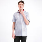 Burgundy Micro Print Men’s Performance Golf Polo