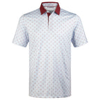 Burgundy Micro Print Men’s Performance Golf Polo