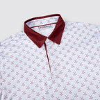 Burgundy Micro Print Men’s Performance Golf Polo