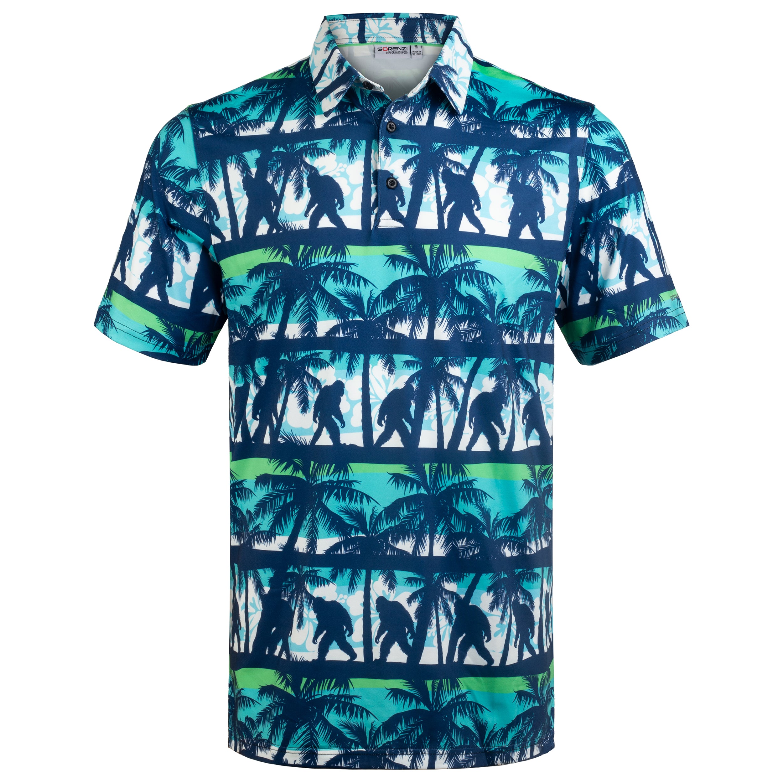 Blue Bigfoot Palms Men’s Performance Golf Polo