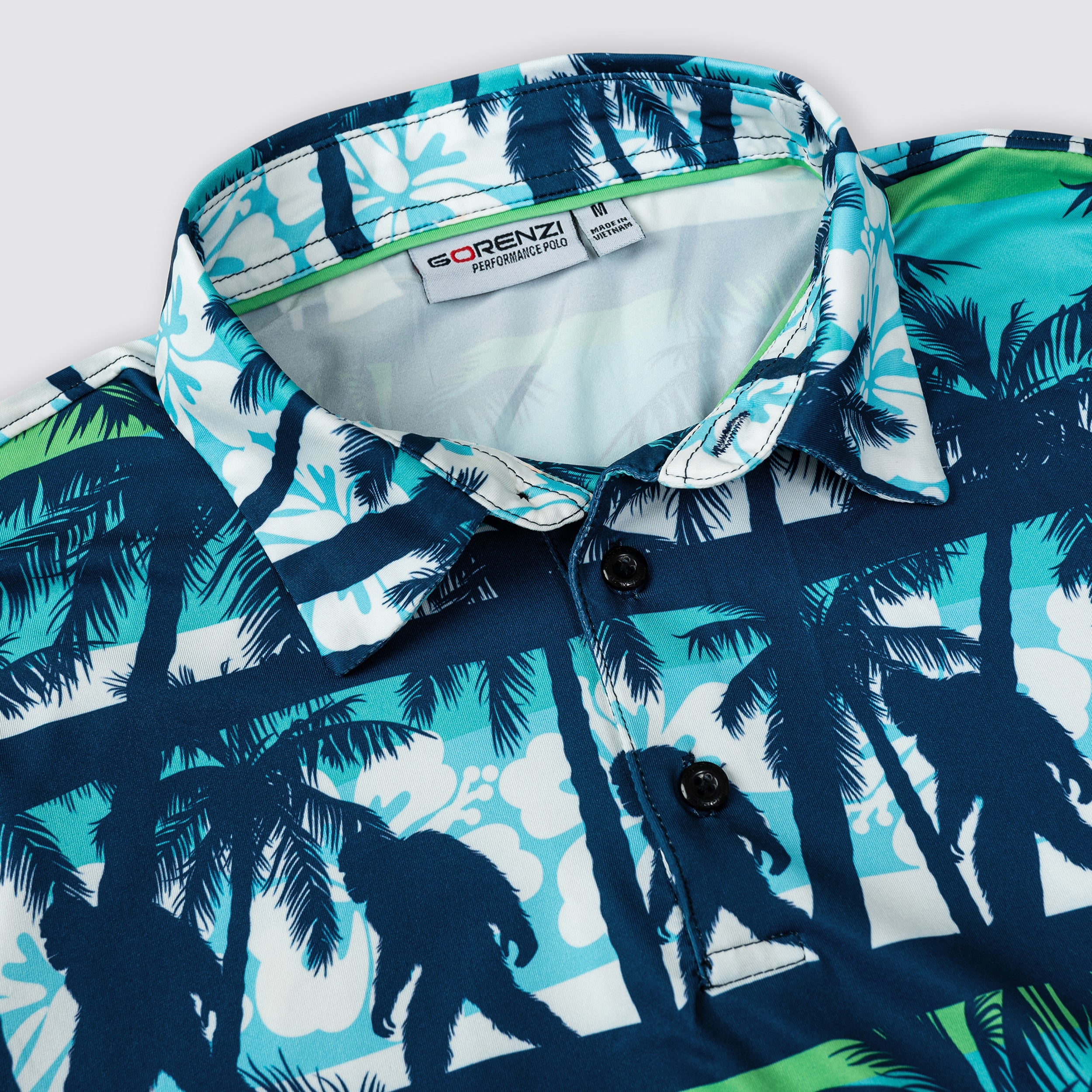 Blue Bigfoot Palms Men’s Performance Golf Polo