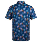 Navy Bigfoot Floral Tropical Golf Polo Shirt for Men