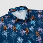 Navy Bigfoot Floral Tropical Golf Polo Shirt for Men