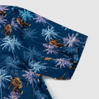 Navy Bigfoot Floral Tropical Golf Polo Shirt for Men
