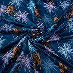Navy Bigfoot Floral Tropical Golf Polo Shirt for Men