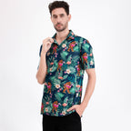 Green Bigfoot Floral Tropical Golf Polo Shirt for Men