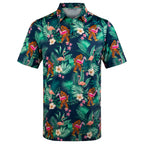 Green Bigfoot Floral Tropical Golf Polo Shirt for Men