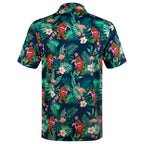 Green Bigfoot Floral Tropical Golf Polo Shirt for Men