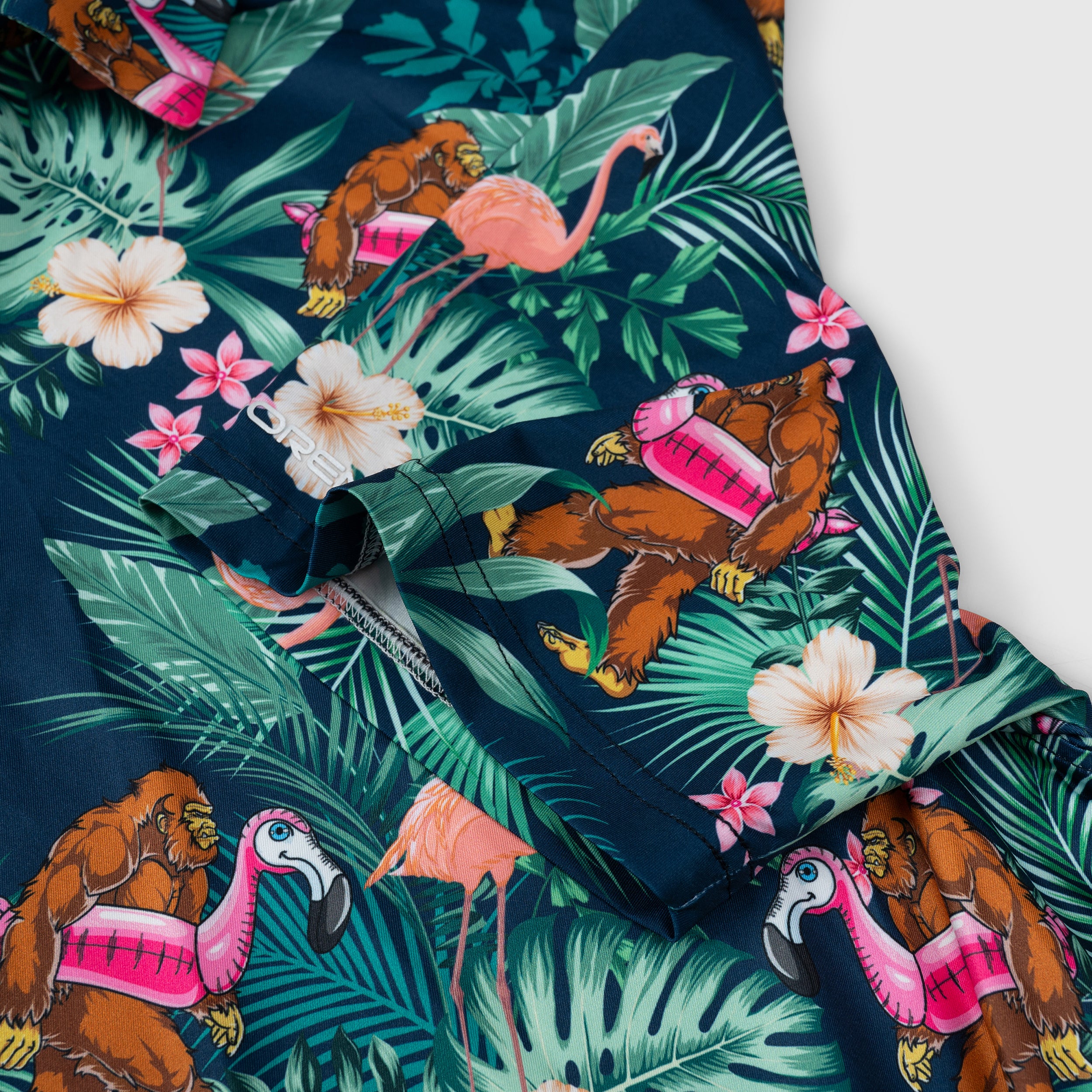 Green Bigfoot Floral Tropical Golf Polo Shirt for Men