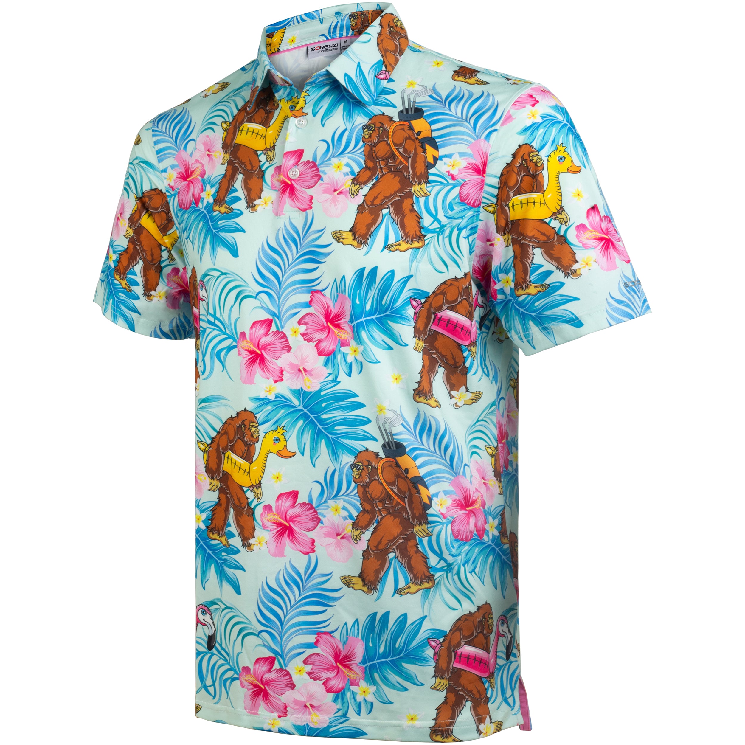 Island Bigfoot Flamingo Men’s Performance Golf Polo