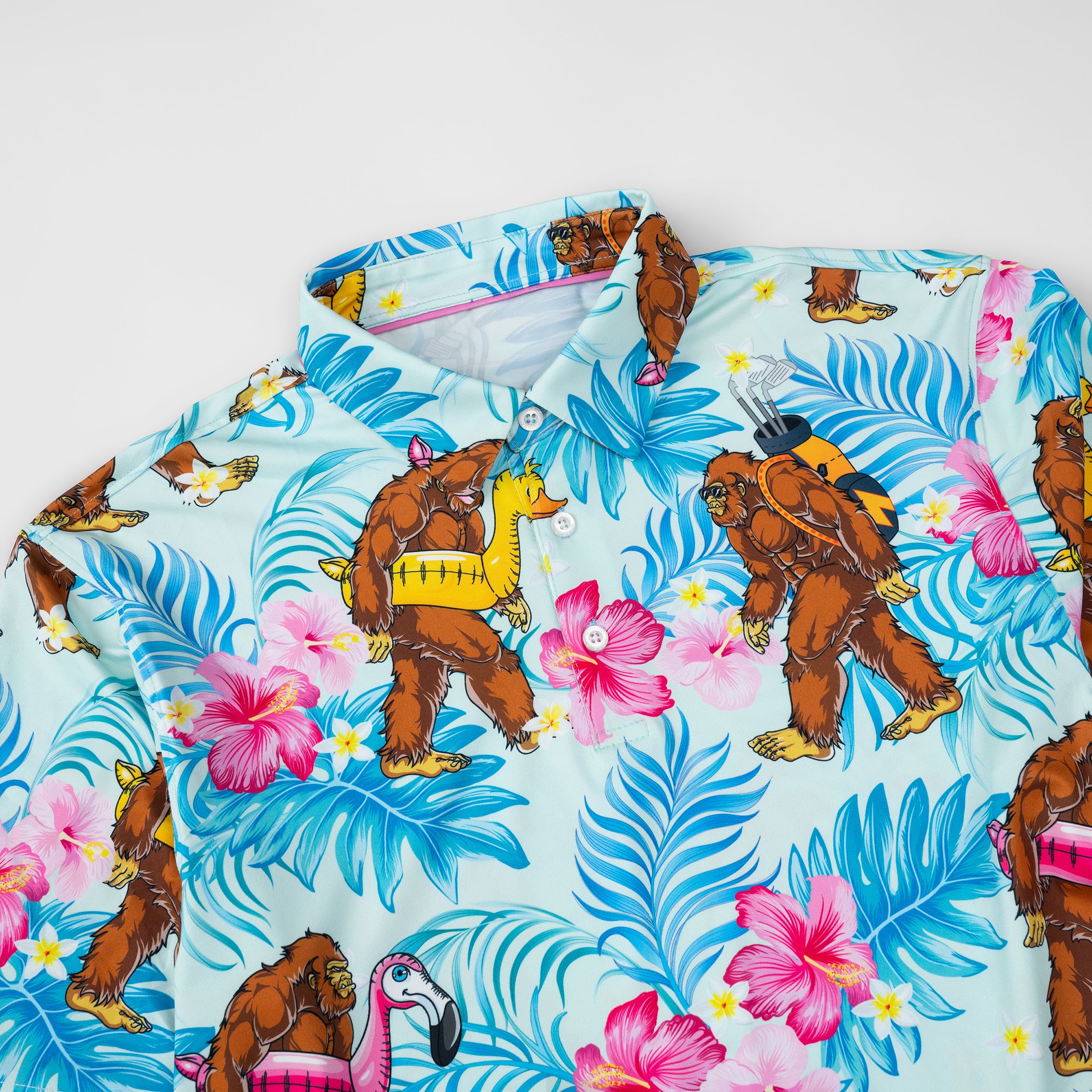 Island Bigfoot Flamingo Men’s Performance Golf Polo