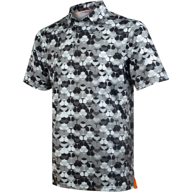 Black Whaile Tail Golf Polo Shirt for Men Hover Image