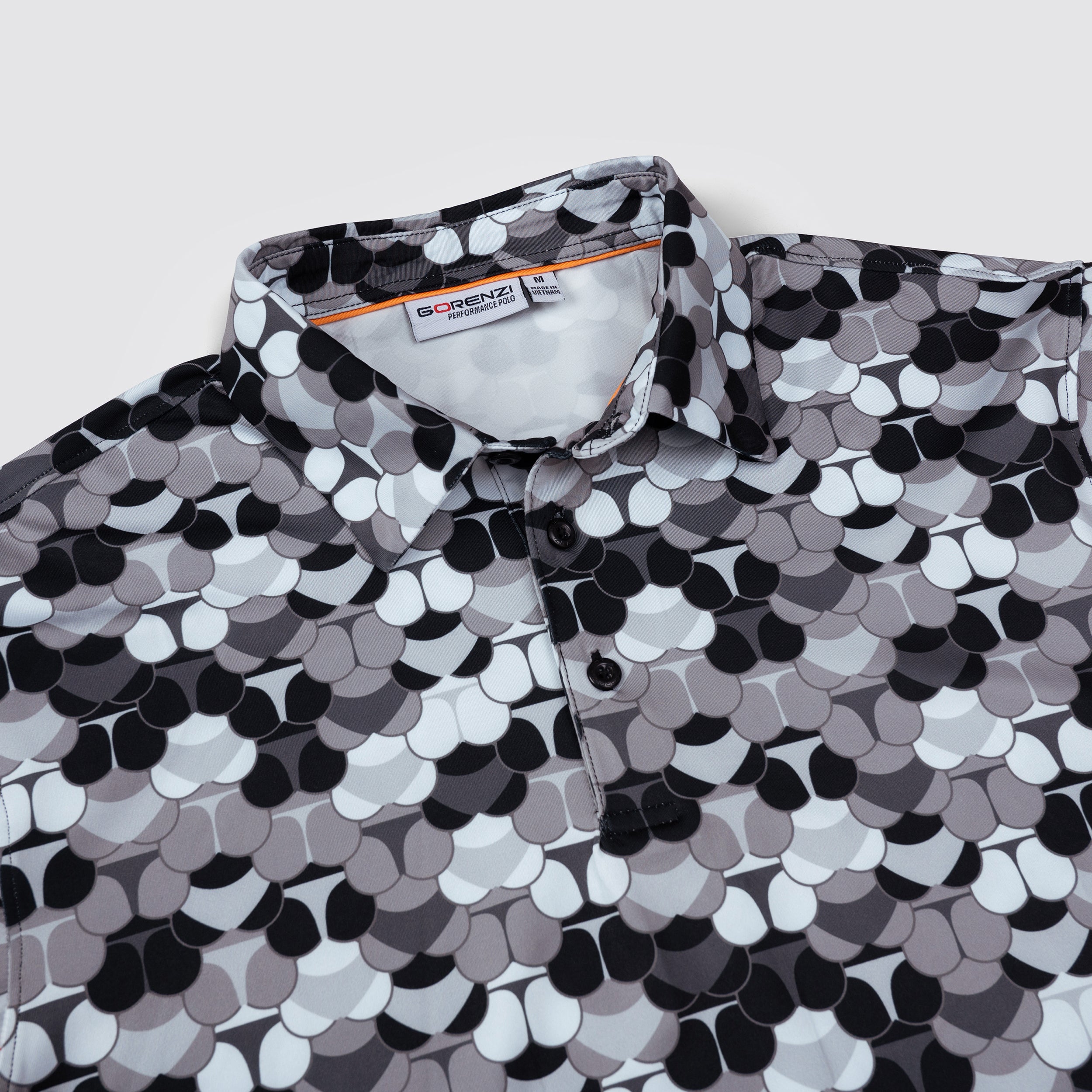 Black Whaile Tail Men’s Performance Golf Polo