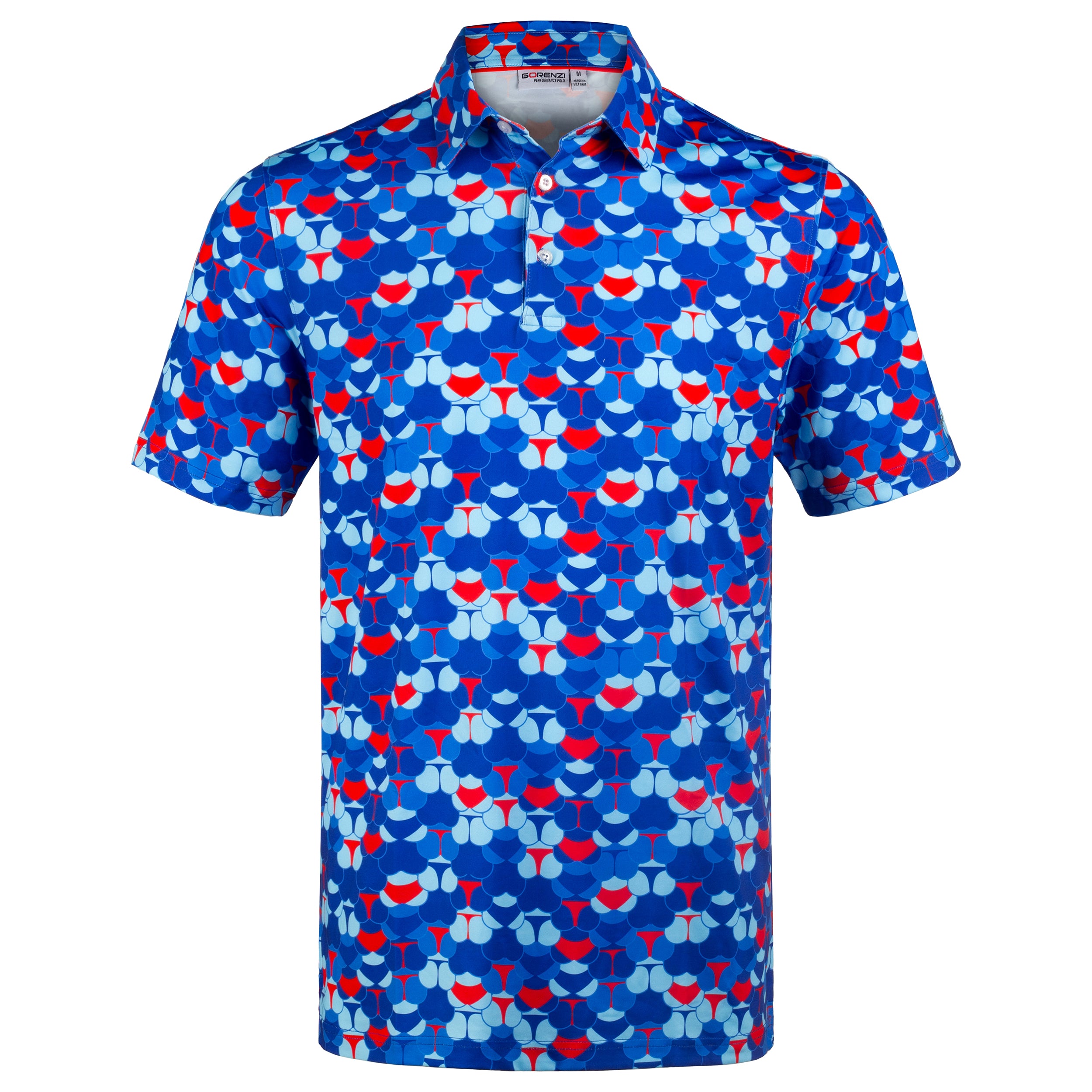 Blue Whaile Tail Men’s Performance Golf Polo