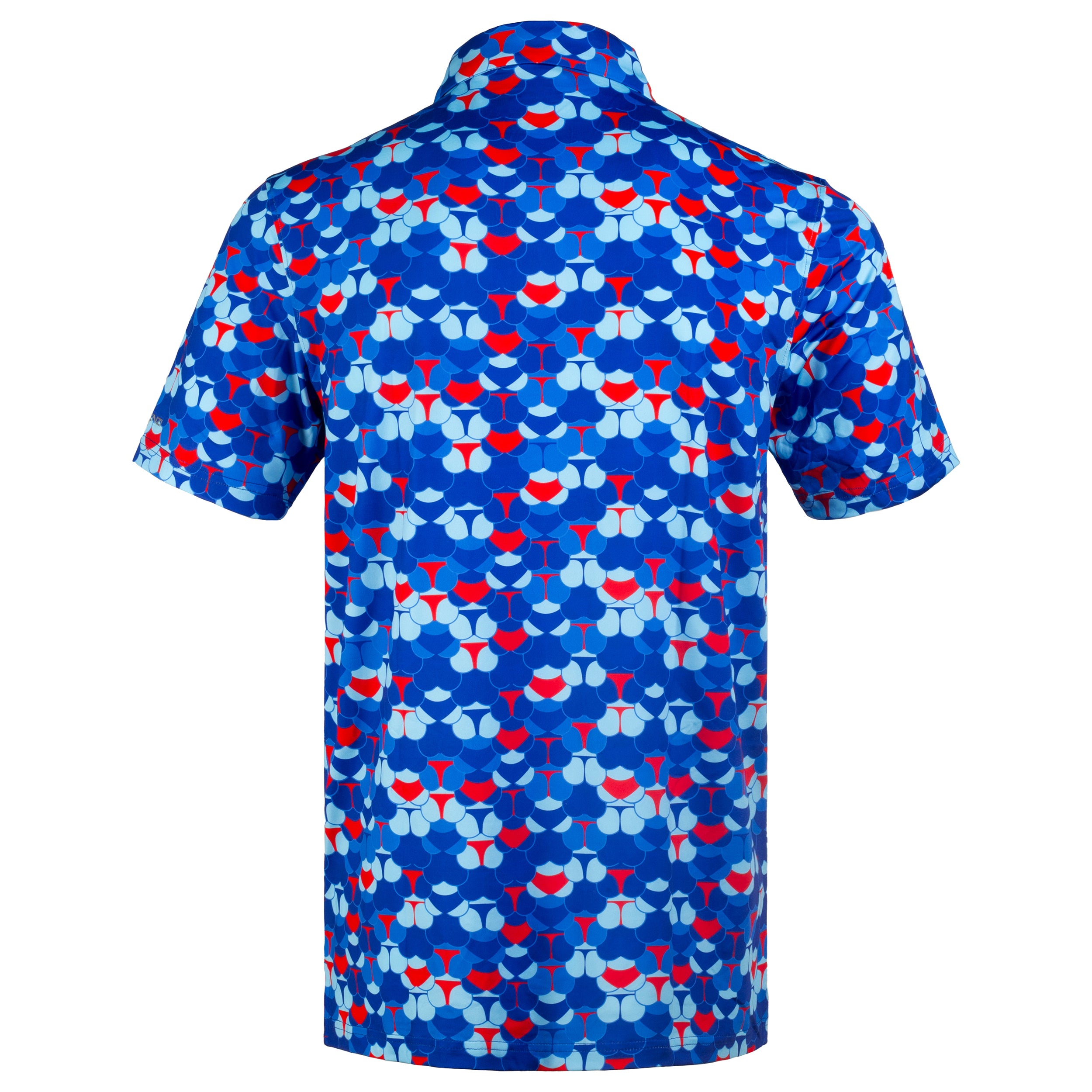 Blue Whaile Tail Men’s Performance Golf Polo