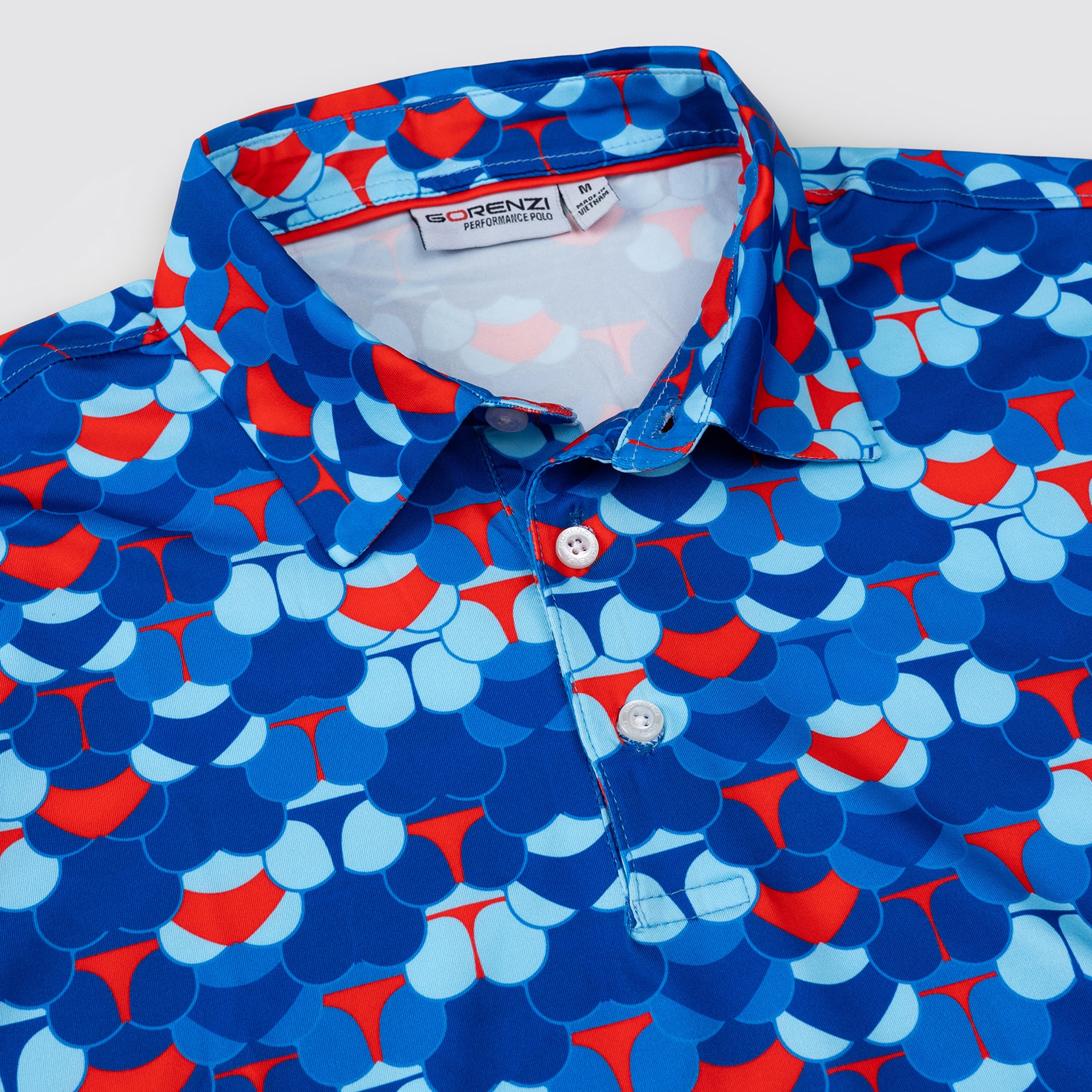 Blue Whaile Tail Men’s Performance Golf Polo