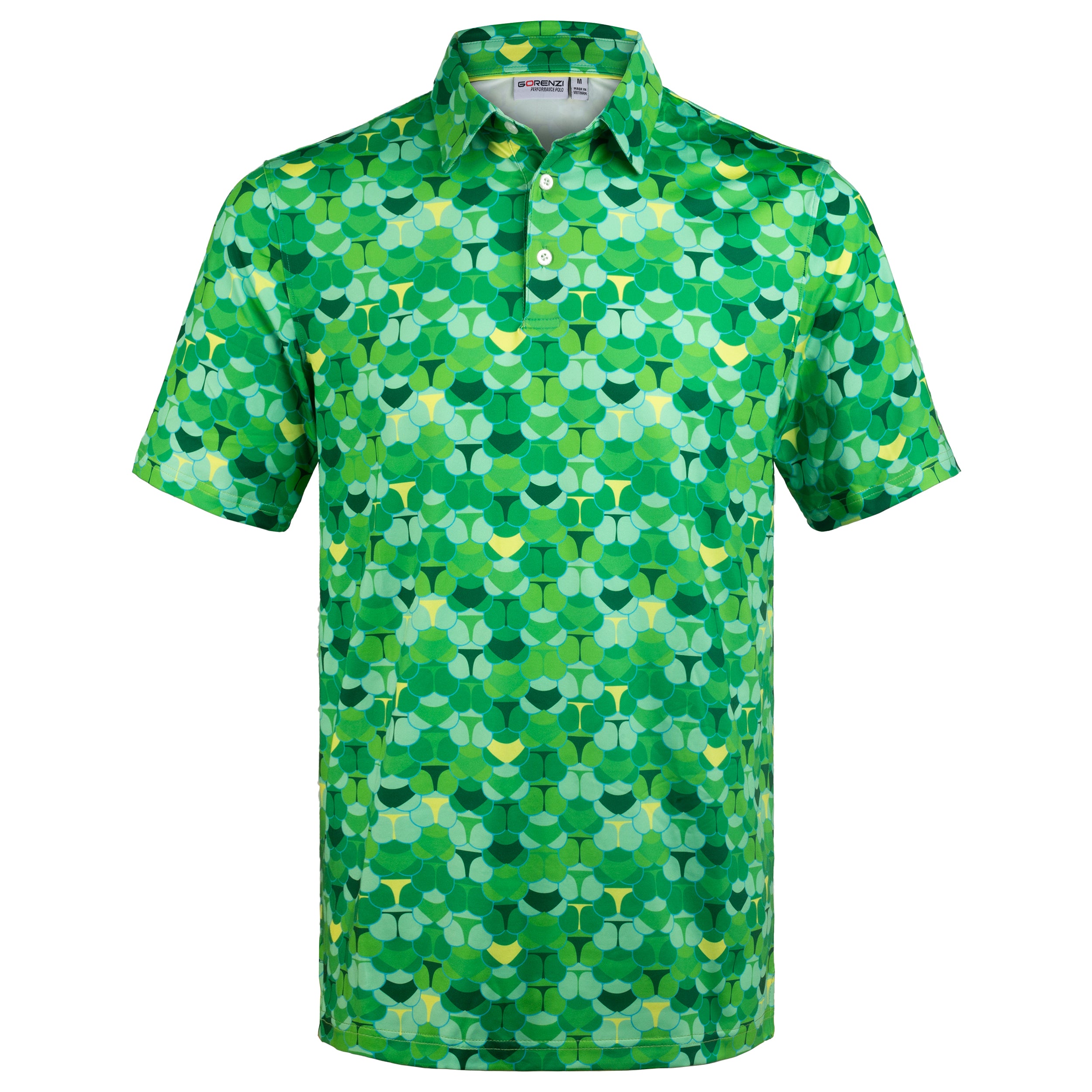 Green Whaile Tail Men’s Performance Golf Polo