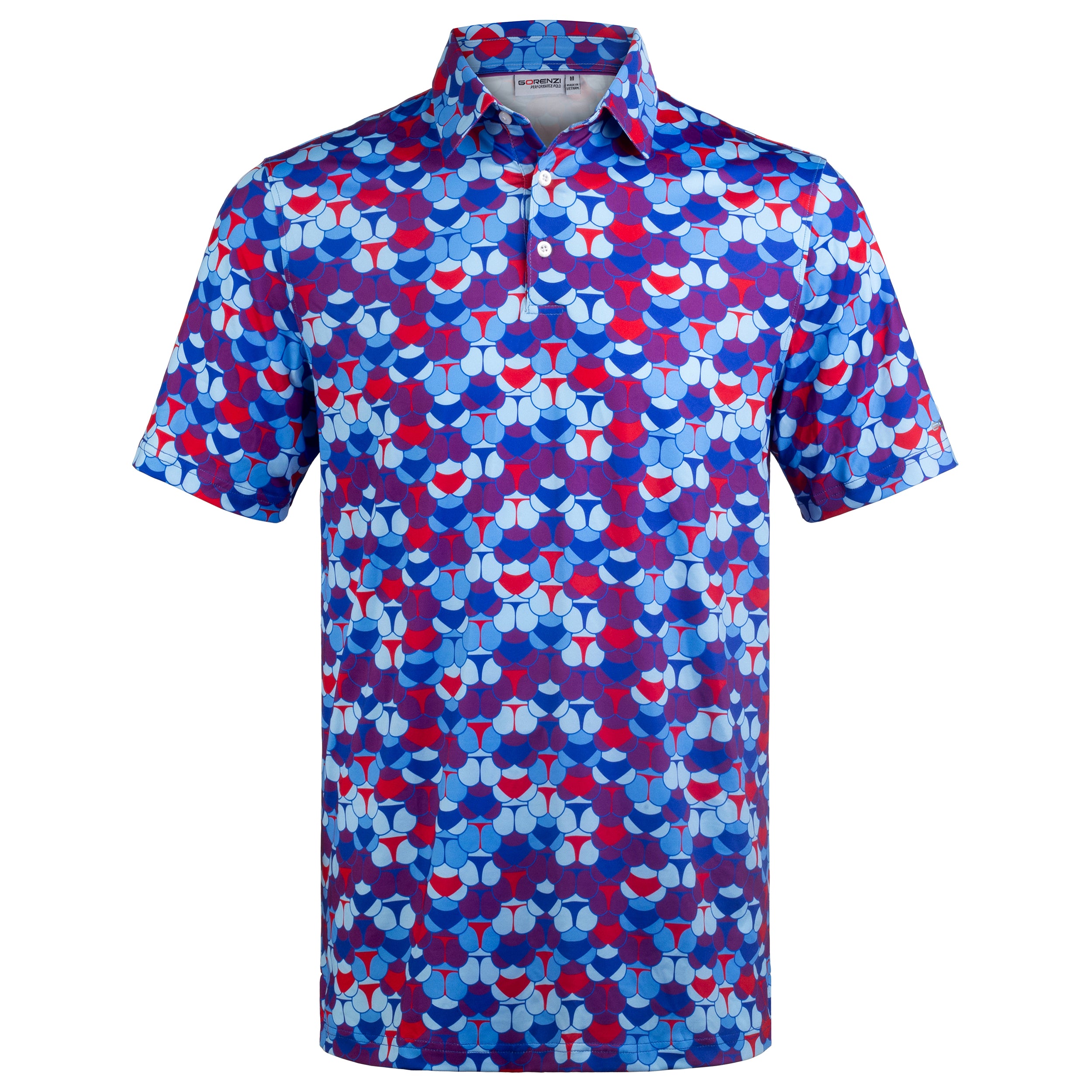 Purple Whaile Tail Men’s Performance Golf Polo
