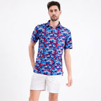 Purple Whaile Tail Men’s Performance Golf Polo