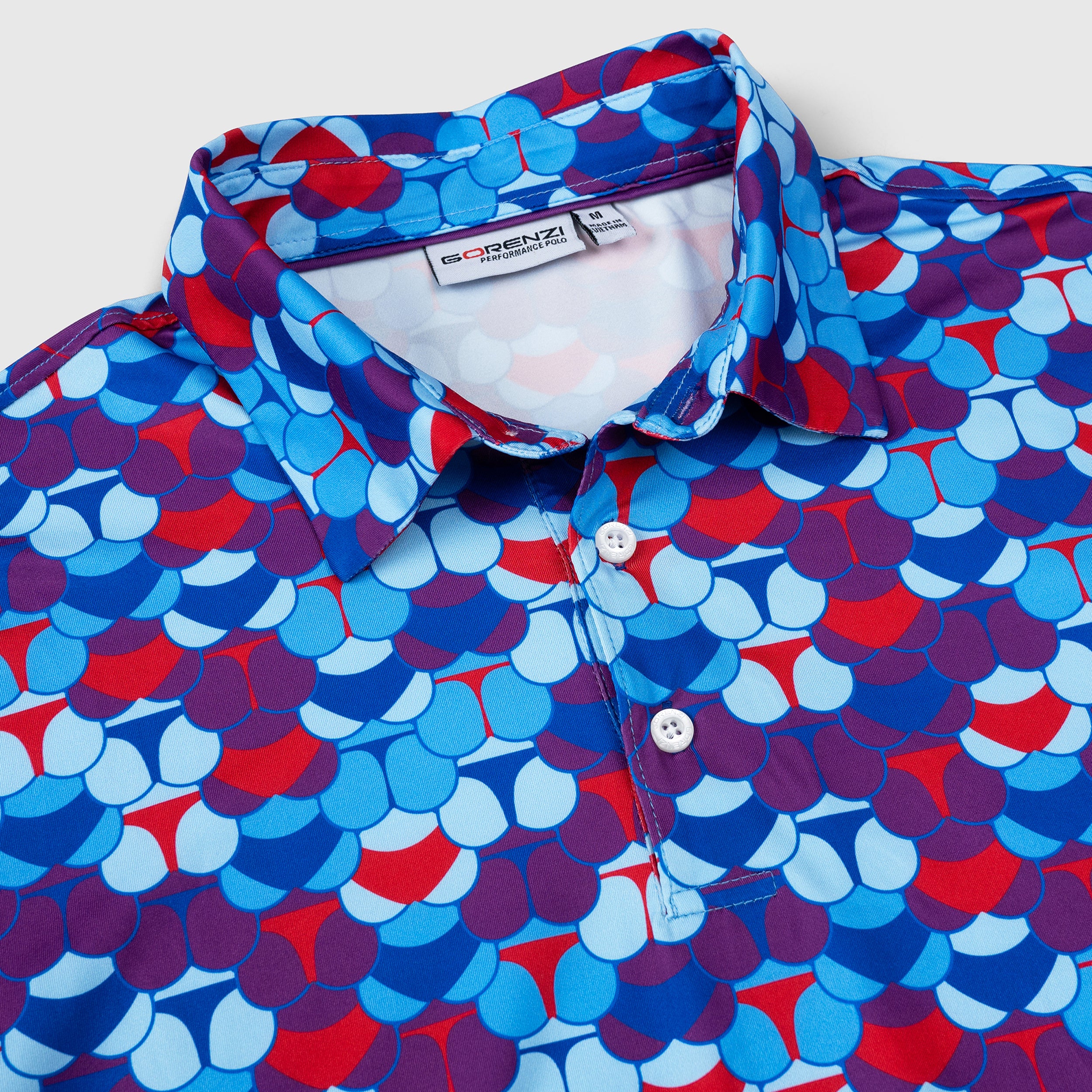 Purple Whaile Tail Men’s Performance Golf Polo