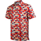 Red Whaile Tail Men’s Performance Golf Polo