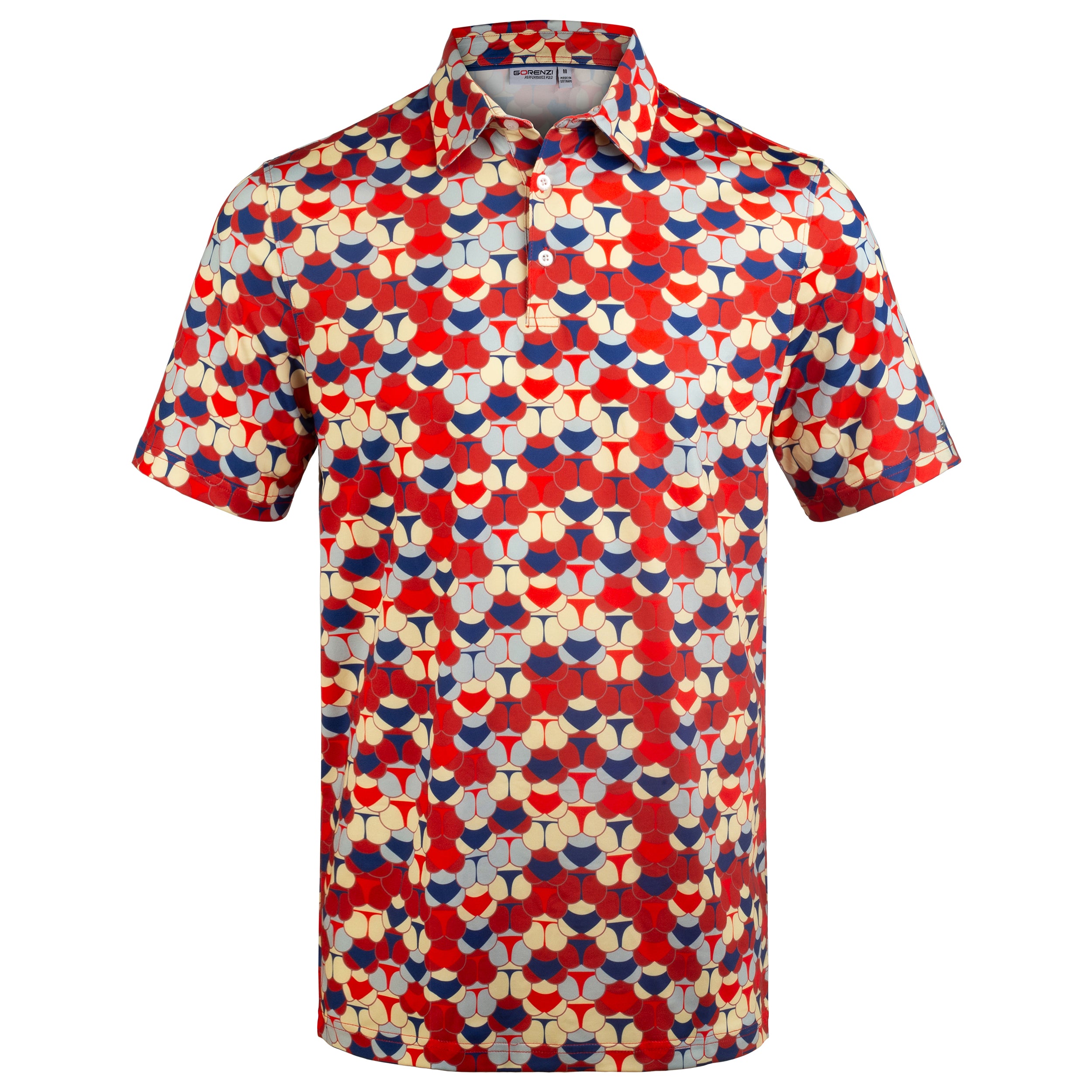 Red Whaile Tail Men’s Performance Golf Polo