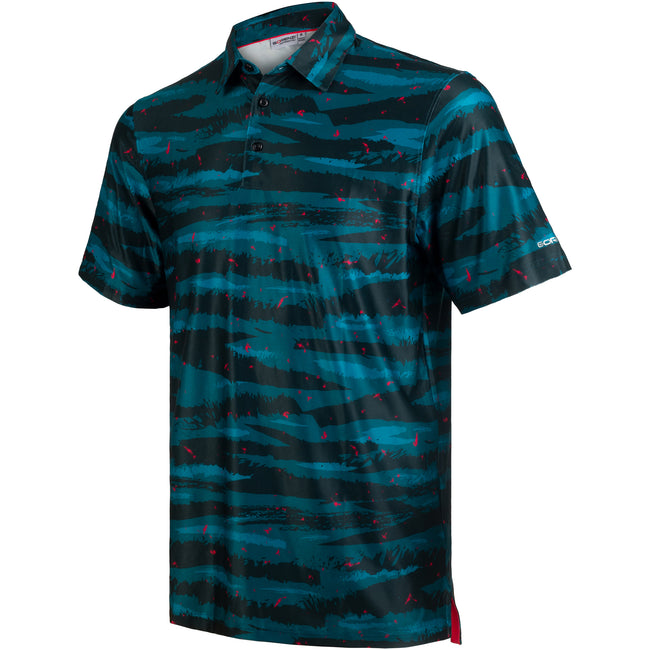 Green Tiger Camo Men’s Performance Golf Polo Hover Image