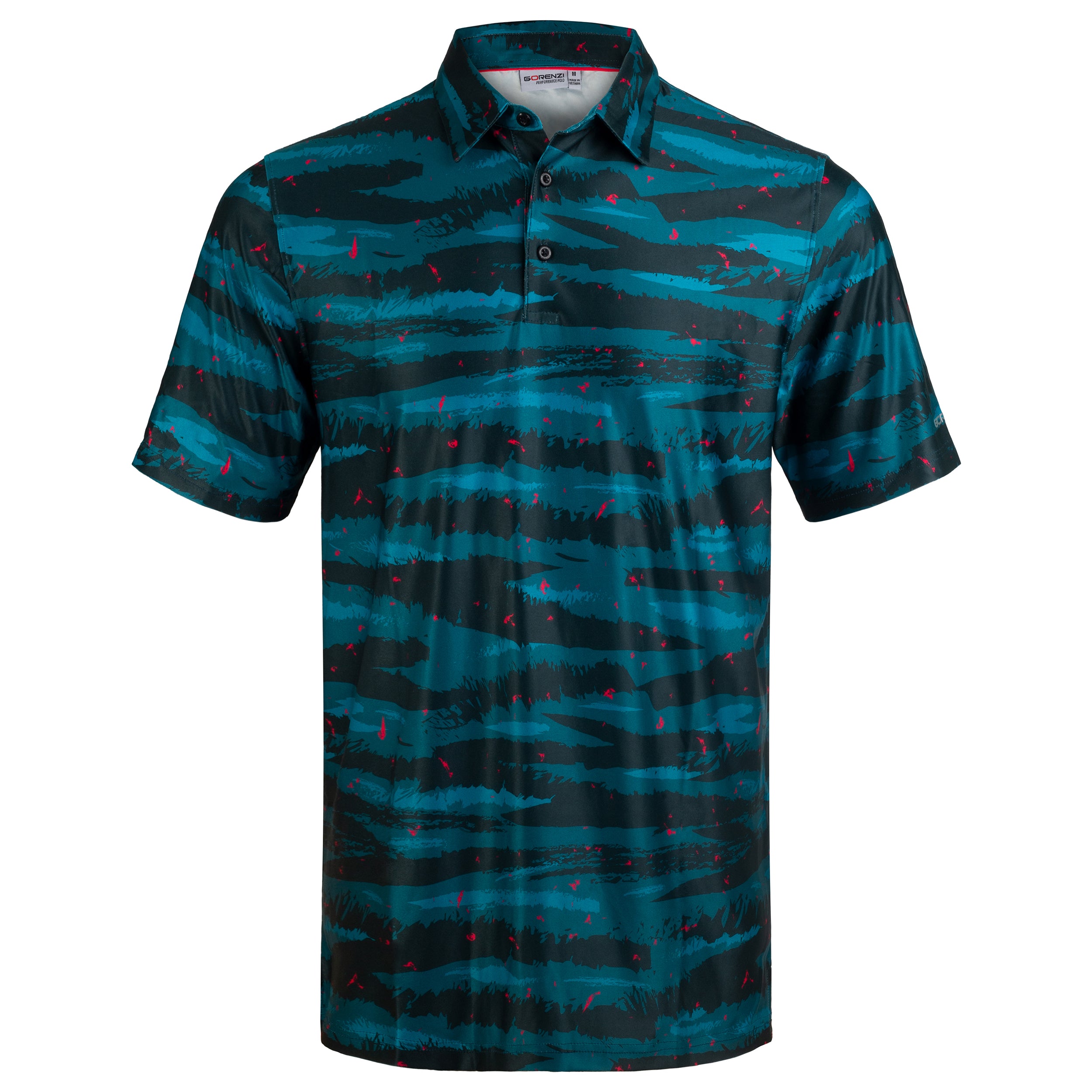 Green Tiger Camo Men’s Performance Golf Polo