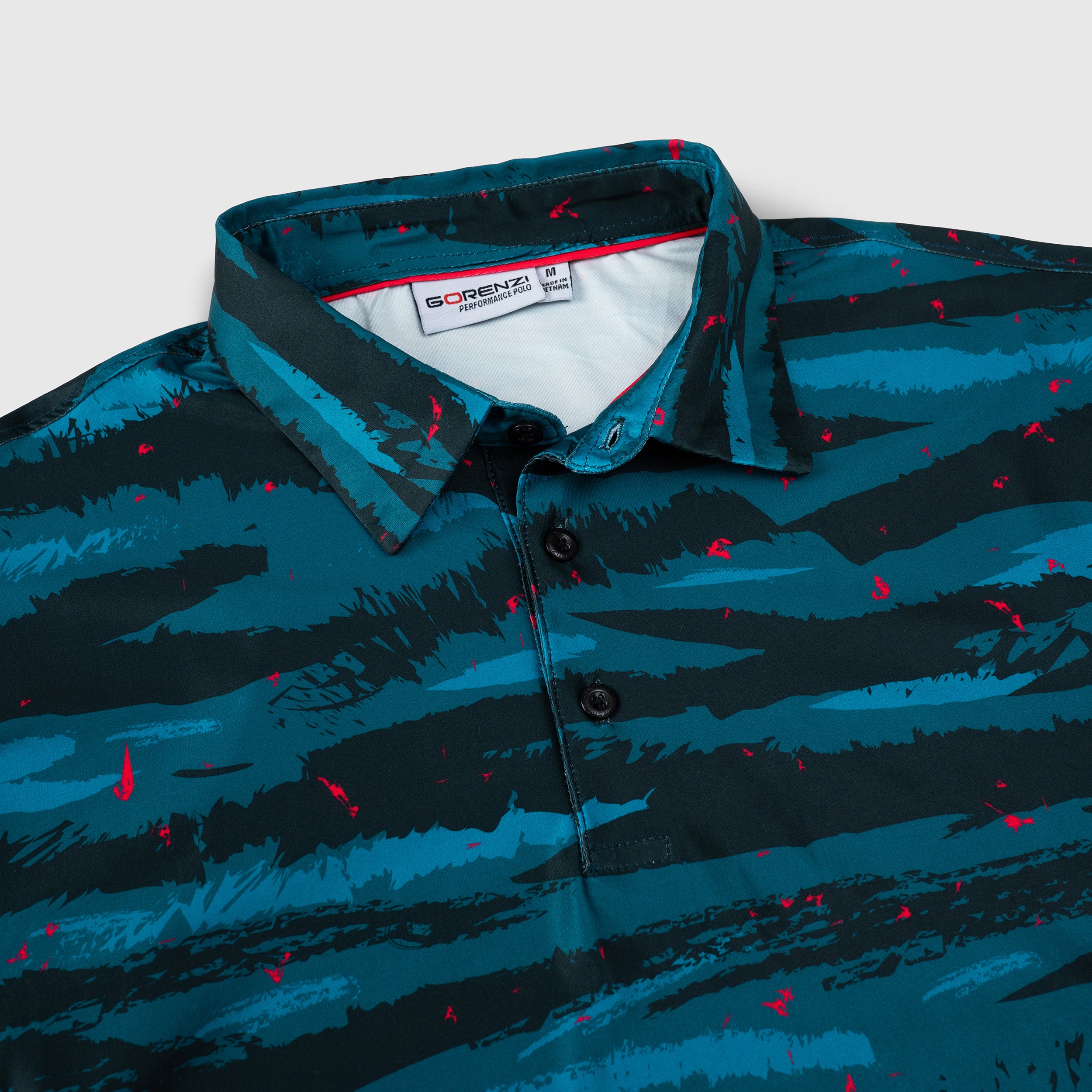 Green Tiger Camo Men’s Performance Golf Polo