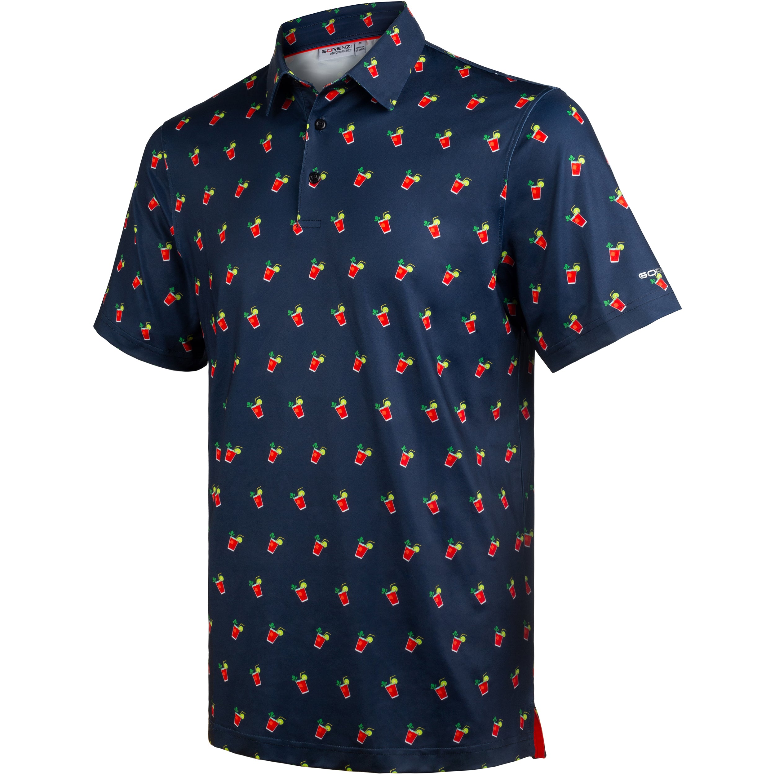 Navy Cocktail Funny Golf Polo Shirt for Men