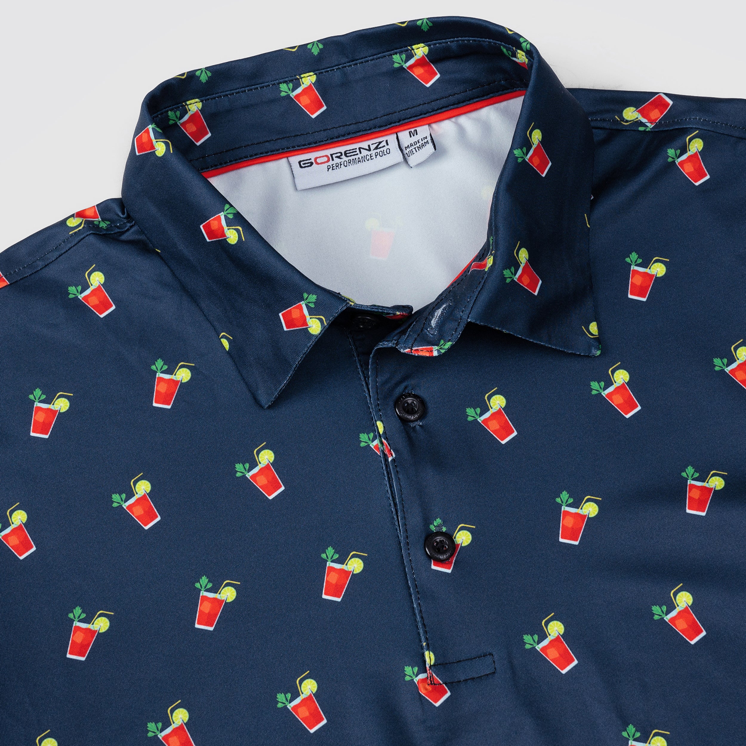 Navy Cocktail Funny Golf Polo Shirt for Men