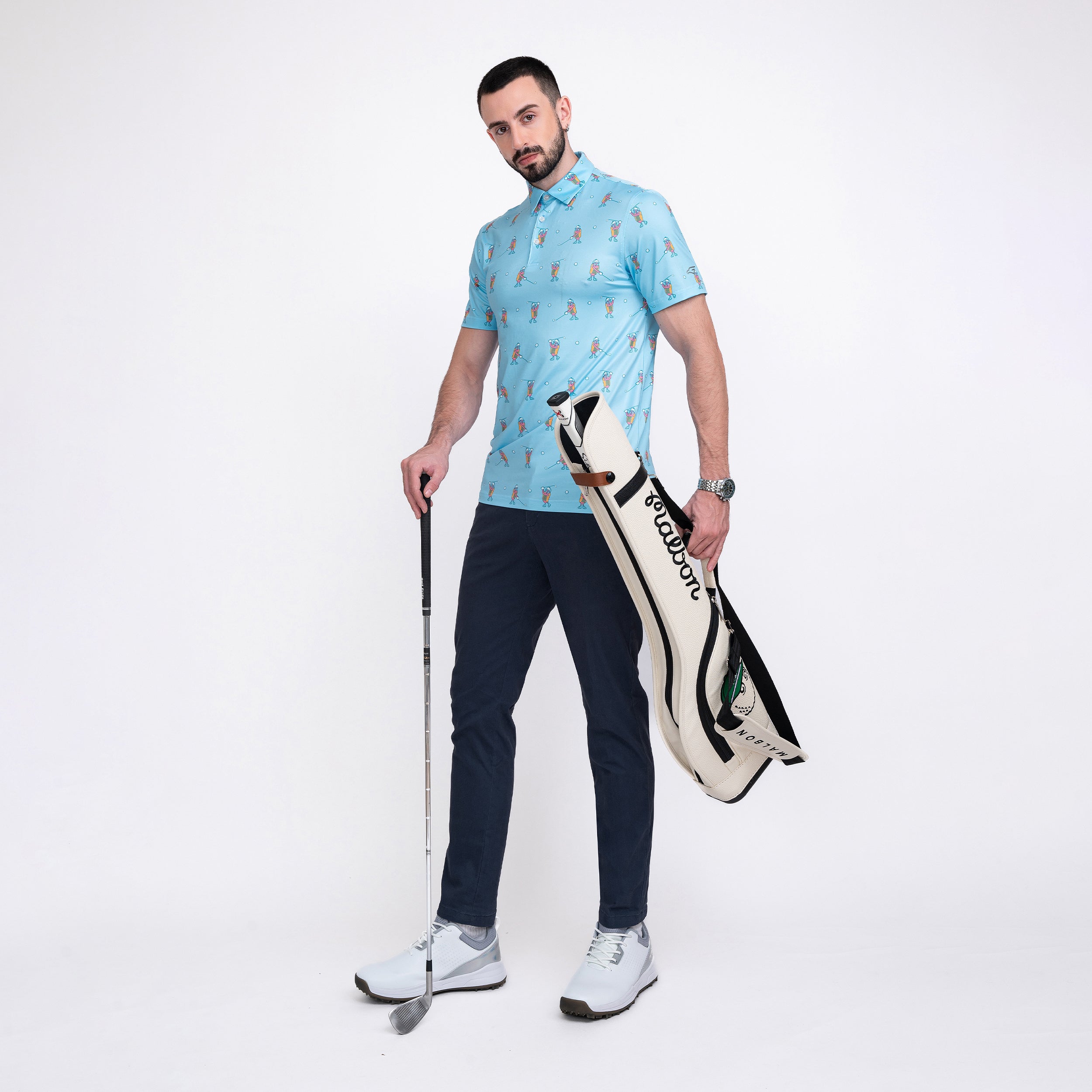 Golfing Hot Dog Men’s Performance Golf Polo