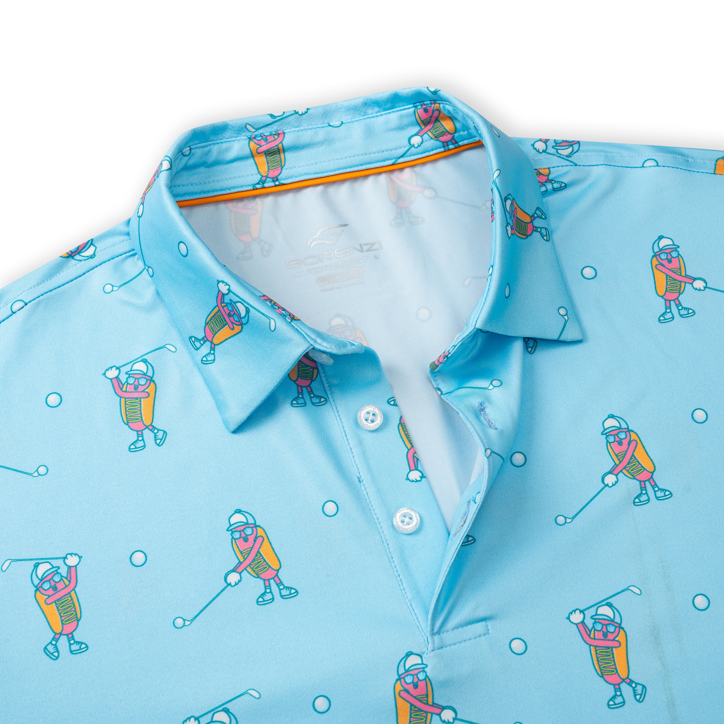 Golfing Hot Dog Men’s Performance Golf Polo