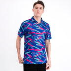 Blue Paint Smear Golf Polo Shirt for Men