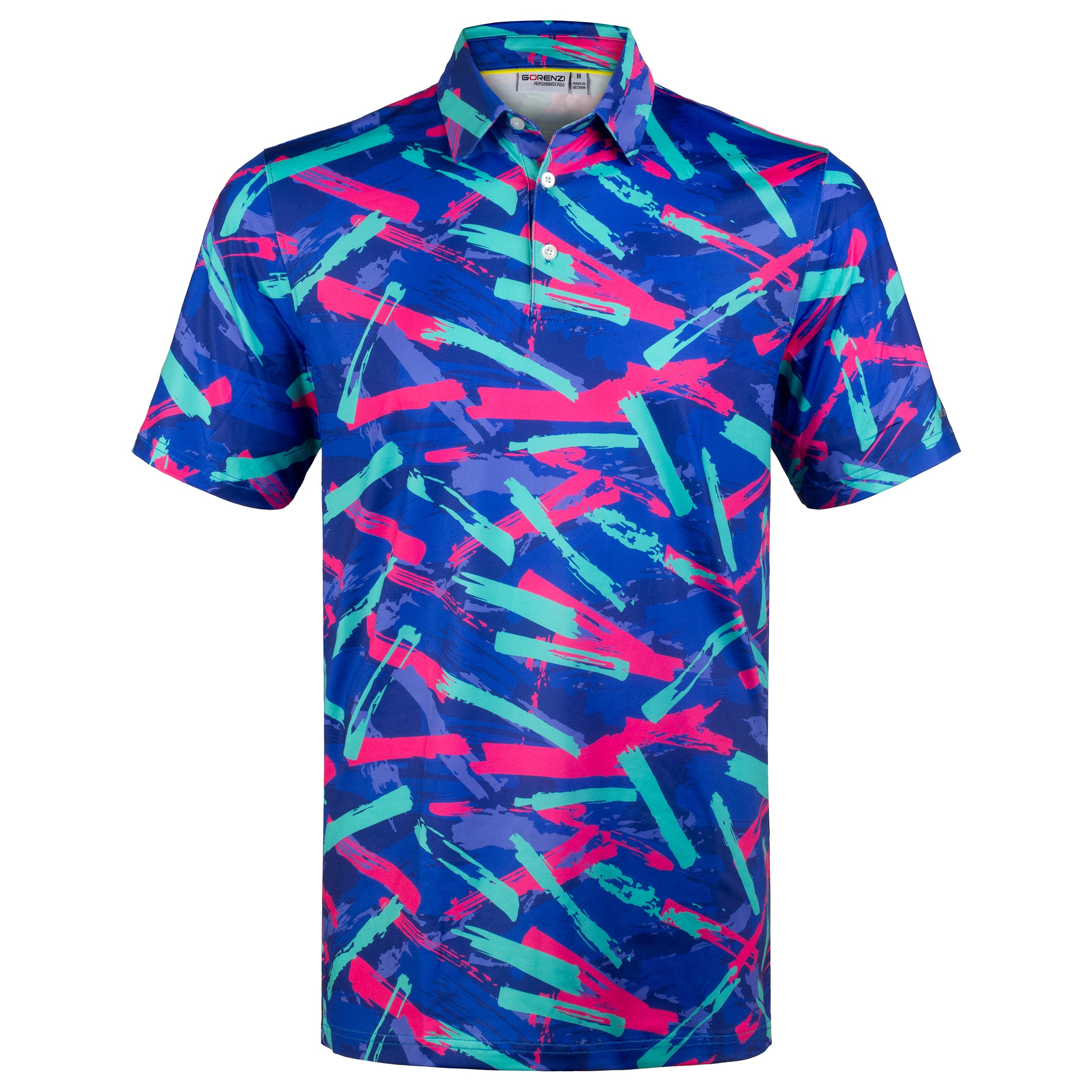 Blue Paint Smear Golf Polo Shirt for Men